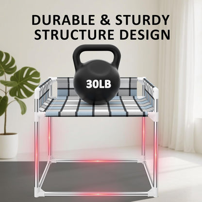 Bedside Window Pet Cat Bed - Dog Bed with Guardrail Extension Attached to Human Bed Height Elevated Dogs Cats Window Perch Bedside Dog Cot Sleeper Hammock Furniture Pet Beds (20'' x 20'' x 24'')