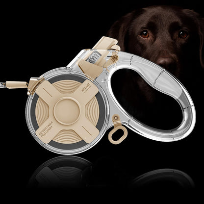 13 Ft Retractable Dog Leash, a Leash for Small Medium Dogs, Suitable for Dogs Weighing up to 44 lbs, One Handed Braking Device, Sturdy Nylon Strap to Avoid Entanglement (Beige)