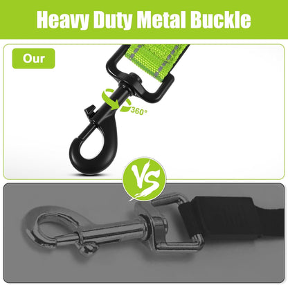 15” Small Dog Leashes Short Heavy Duty Green Chew-Resistant Pet Leash Nylon Leashes Walking Reflective with Traffic Padded Handle and 360° Swivel Clip Strong for Small Medium and Large Breeds