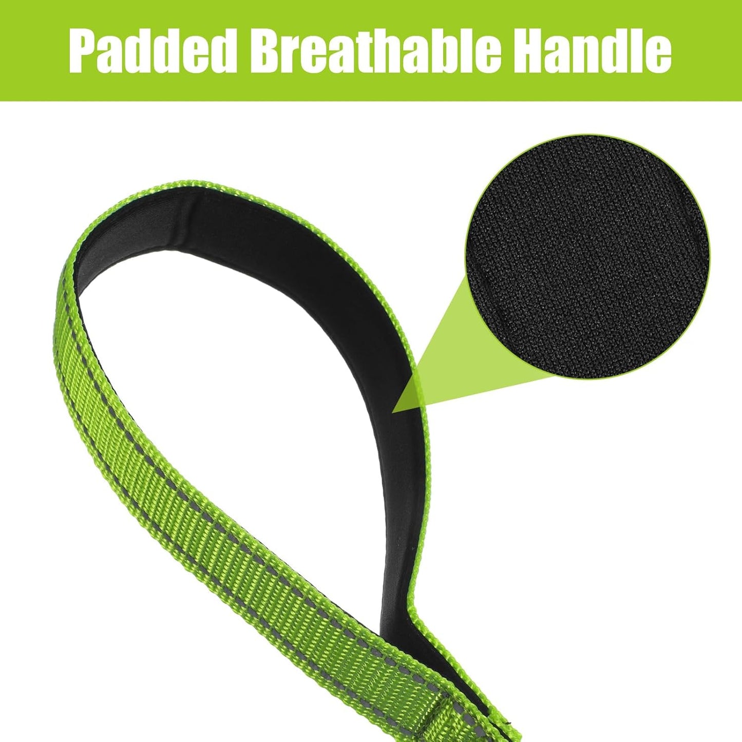 15” Small Dog Leashes Short Heavy Duty Green Chew-Resistant Pet Leash Nylon Leashes Walking Reflective with Traffic Padded Handle and 360° Swivel Clip Strong for Small Medium and Large Breeds