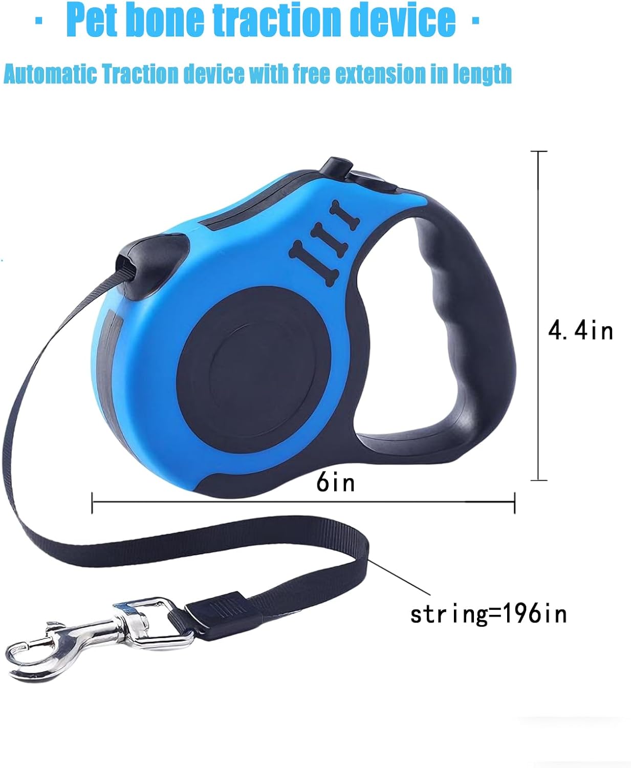 16 Ft Retractable Dog Leash for Small Medium Dogs, Anti-Slip Handle Strong Nylon Tape, No Tangle One-Hand Brake/Pause/Lock, Pink