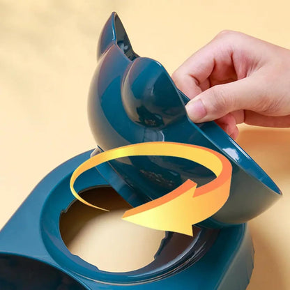 3-in-1 Cat and Dog Bowl Set - Automatic Food & Water Feeder with 500 ml Dispensing Bottle for Small & Medium Pets - Neck Friendly, Lightweight & Easy to Clean