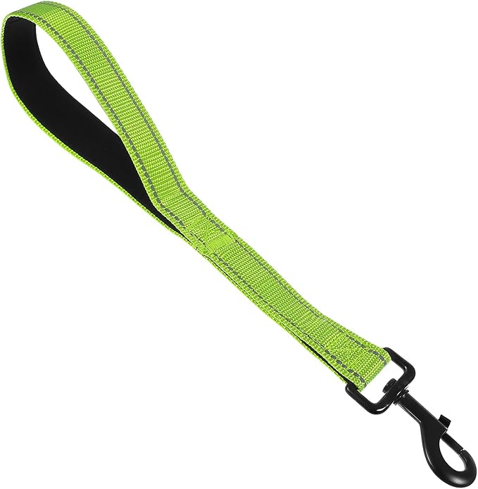 15” Small Dog Leashes Short Heavy Duty Green Chew-Resistant Pet Leash Nylon Leashes Walking Reflective with Traffic Padded Handle and 360° Swivel Clip Strong for Small Medium and Large Breeds