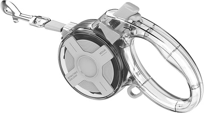 13 Ft Retractable Dog Leash, a Leash for Small Medium Dogs, Suitable for Dogs Weighing up to 44 lbs, One Handed Braking Device, Sturdy Nylon Strap to Avoid Entanglement (Beige)