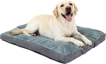 Big Dog Bed for Large Sized Dogs - Dog Crate Pad Removable Washable Cover, Non-Slip Bottom, Pet Mat Comfort Cushion for Joint Relief, Deep Sleep & Home Decor