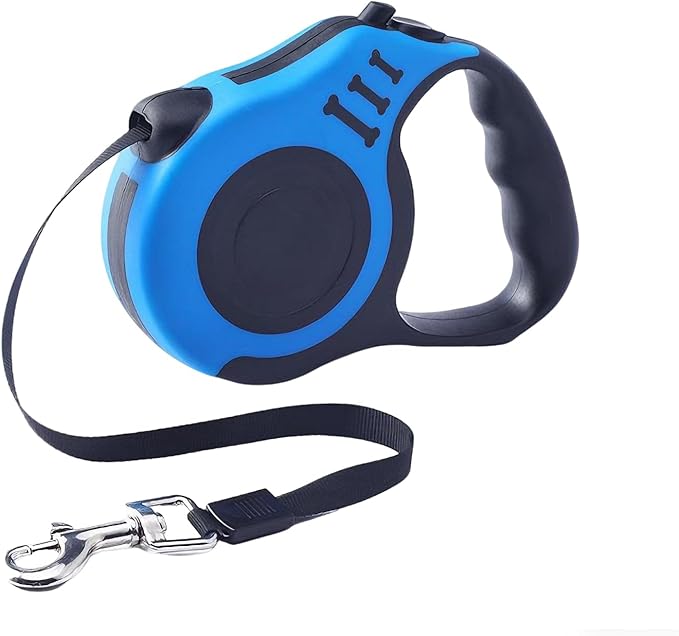 16 Ft Retractable Dog Leash for Small Medium Dogs, Anti-Slip Handle Strong Nylon Tape, No Tangle One-Hand Brake/Pause/Lock, Pink