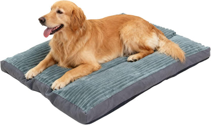 Big Dog Bed for Large Sized Dogs - Dog Crate Pad Removable Washable Cover, Non-Slip Bottom, Pet Mat Comfort Cushion for Joint Relief, Deep Sleep & Home Decor