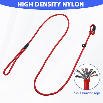 12 PCS Slip Leads for Dogs, Rope Dog Leash, Rope Leash, Adjustable Buckle, Wear-Resistant and Stretch-Resistant, Suitable for Small Dogs (Blue+red+Black)