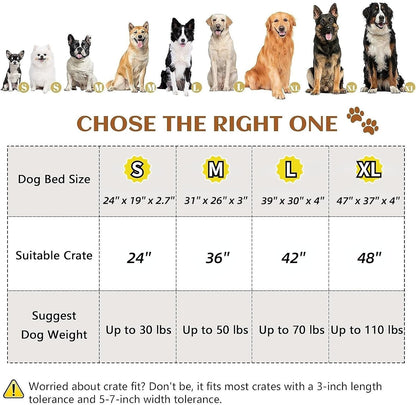 Big Dog Bed for Large Sized Dogs - Dog Crate Pad Removable Washable Cover, Non-Slip Bottom, Pet Mat Comfort Cushion for Joint Relief, Deep Sleep & Home Decor